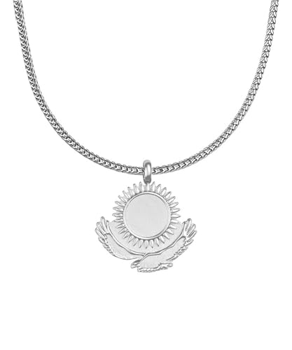 d'origine Collier blason du Kazakhstan - Chaîne de drapeau du Kazakhstan - Bijoux Kazakhstan - Bijou blason du Kazakhstan pour homme, Laiton