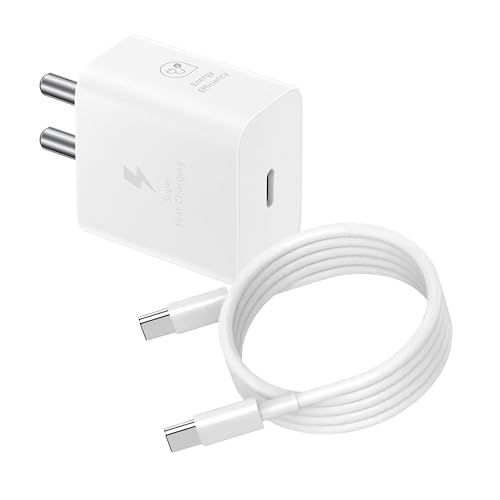 Image of The Black Store Original 25 Watt Fast Charging Cable Compatible for Samsung Galaxy S21|S21 Ultra|S20|S20 Ultra|Note 20|Note 20,10|Note10+ (Only Cable Type C to C) White (2024W1193)