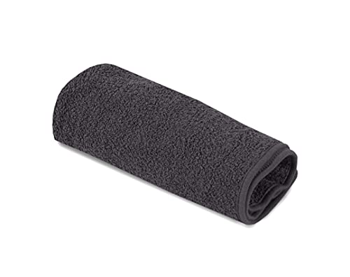 Hair Drying Towels, 100% Pure Terry Towel Cotton Soft Hair Towel Wrap Hair Twist Turban Towel Absorbent Hair Cap Head Wrap Spa Towels with Loop & Button for Long Hairs (Grey)