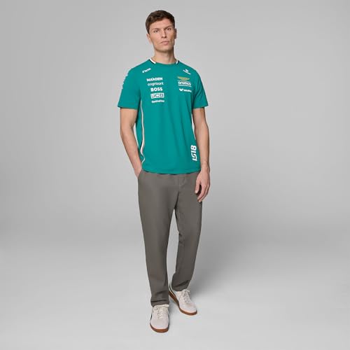 Aston Martin F1 2025 Lance Stroll Team Tshirt for Men Green4