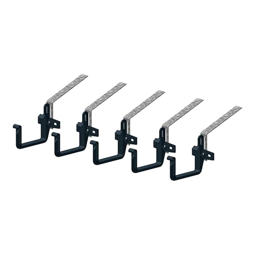 4 Home & Garden | Einzelteile Dachrinnensystem RG 70 Typ 200 Fallrohr DN 60 | Kunststoff PVC Anthrazit | Verbinder Stutzen Rinnenhalter (Aktionspack 5er Rinnenhalter + Montagewinkel)