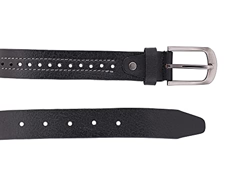 Image of Genuine Leather Belt for Kids, Black /Brown Colour Adjustable Belt with Metal Buckle, Belt for Formal, Casual & Jeans Wear, Waist 20-24-28-30 Inch 3|5|7|9|11 Yrs
