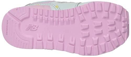 New Balance Kid's 574 V1 Synthetic Lace-Up Sneaker, Crystal Sage/Crystal Rose, 2 Wide #TOP3