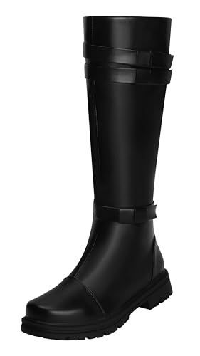 Bottes hautes médiévales à revers souples look flibustier ajustable homme