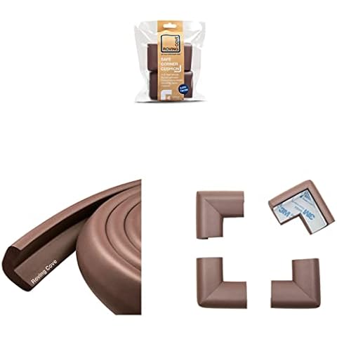 6ft Edge 4 Corners - Bundle & Save - RovingCove HeftyFit Edge Guard (6ft Edge Only, Coffee Brown) + RovingCove HeftyFit Corner Guards (4 Corners, Coffee Brown) Cover