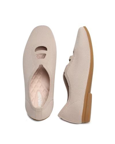 Women's Ballet Flat Knit Dressy Shoes Comfort Walking Work Slip-on Flats Ballerina Office Driving Shoes Low Wedge2