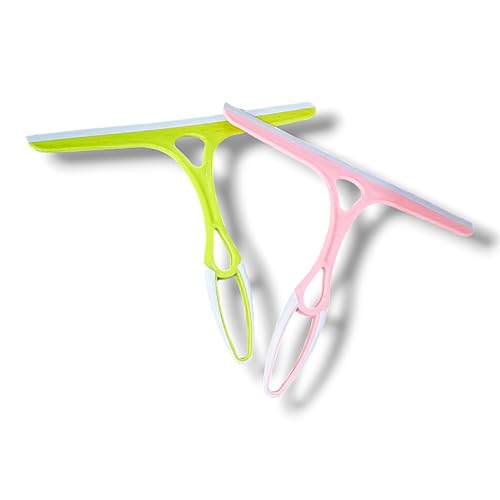 Image of Glass Window Squeegee with Strong Grip Handle and Hanging Support, Varied Colour Including Red and Clear