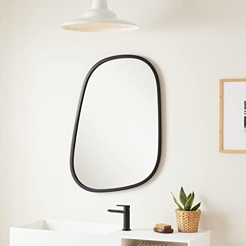 Signature Hardware 484229 Amburgey 33-3/4" x 33-3/4" Asymmetrical Framed Bathroom Mirror - Matte Black