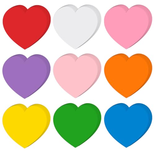 72 Pcs 5.5 Inch Large Heart Paper Cutouts 9-Color Assorted Heart Shape Die Cut for Bulletin Board Decor Classroom Wall Valentines Day Mothers Day Decorations Teacher School Supplies DIY Crafts