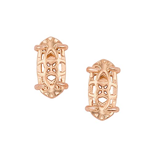 Kendra Scott Betty Stud Earrings for Women, Fashion Jewelry, 14k Rose Gold-Plated, Rose Gold Filigree