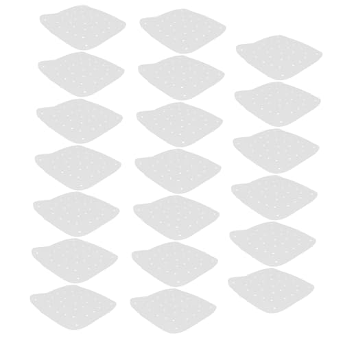 Abaodam 100個 入りエアフライヤー用パーフォレーテッドライナー 無添加木材パルプ製 耐油耐熱オイルペーパー 蒸し料理 パン 点心のべたき防