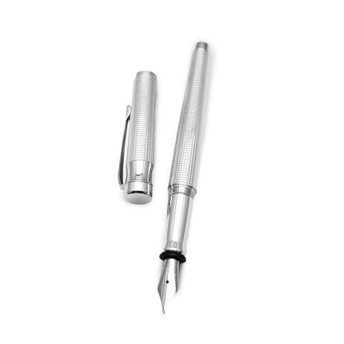 Peso 40 grammi Penna stilografica realizzazione in argento massiccio 925/1000 astuccio lacca nera