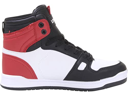 Levi's Big Boy's Court-Ul Sneakers High-Top Shoes Lace-Up Black/White/Red Sz: 3.5 #TOP4