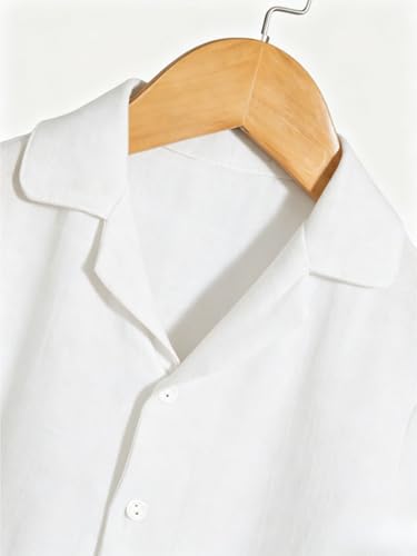Image of Verdusa Boy's 2 Piece Sets Linen Set Going Out Summer Outfits Button Up Shirt and Pants Set Matching Sets