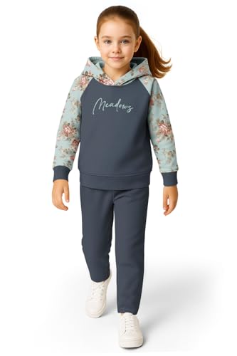 Image of HELLCAT Trendy Co-ords With Hoodie Sweatshirt and Trackpant Clothing Set for Girls.