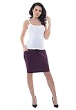  Purpless Maternity Maternidad Premama Embarazadas Falda Banda Elástica Embarazo Oficina Ropa 1500 (40, Plum)