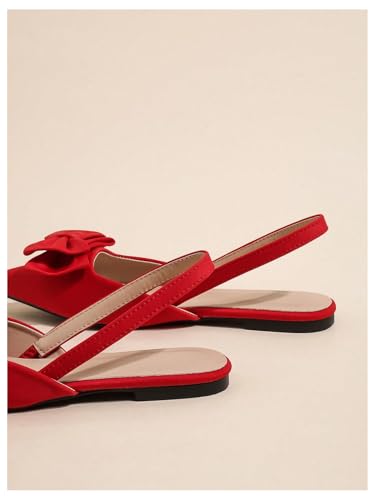 Image of Verdusa Women's Bow Pointed Toe Flat Shoes Slingback Flats Dress Shoes