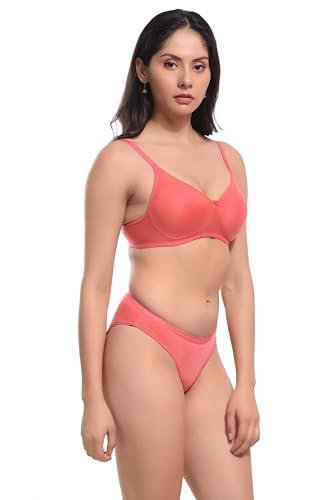 Image of REALSIDE Women Cotton Bra Panty Set for Lingerie Set|Bra Panty Set | Panty Bra Set for Women Women Lingerie Set A Beautiful Combo Pack of 3-Black,Green,Pink
