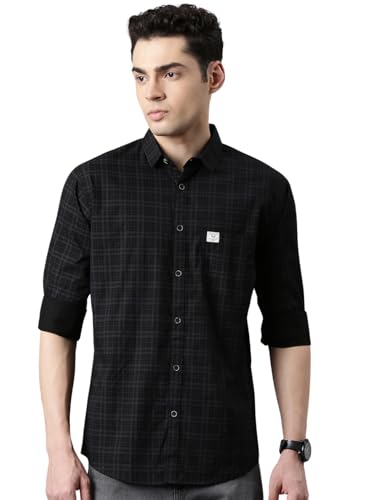 Image of Majestic Man Men's Comfort Slim Fit Pure Cotton Opaque Checked Casual Shirt