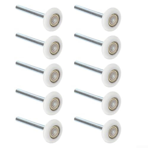 Rodillos de nailon 6200ZZ para puerta de garaje silenciosa con rodamiento y vástago, 10 u