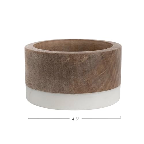 Mango Wood and Marble Bottle Holder - Image 2