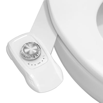 Bidet Attachments, Dual Nozzle (Feminine and Rear Wash) Non-Electric Bidet Attachment for Toilet Seat, Adjustable Water Pressure, Ease of Installation (Classic White Style)