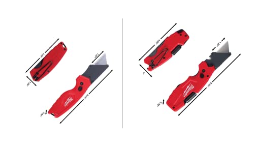 Milwaukee FASTBACK Compact Knife, and FASTBACK 6-in-1 Folding Utility Knives, w/Blade (knife 2pack) Red-black