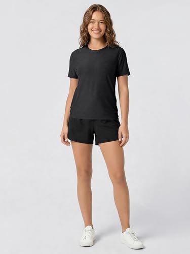 Image of ODODOS Women's Performance Cropped Tee Ultra Soft odSTRATUM Tech Short Sleeve Relaxed Top Crew Neck T-Shirts