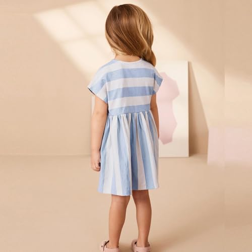 WEONEDREAM Toddler Cotton Dress 2-7 Years Girls Casual Dresses for Summer Home Outdoor Wear3