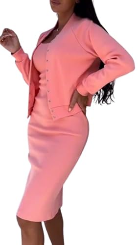 BAVATIMO Womens Casual Plain Two Piece Set Crew Neck Sleeveless