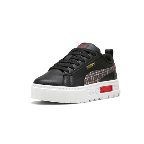 PUMA Toddler Girls Mayze Winter Tartan Plaid Platform Lace Up Sneakers Shoes Casual - Black2