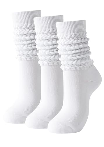 Slouch Socks Women Thigh High Boot Socks Soft Scrunch 3 Pair Pack