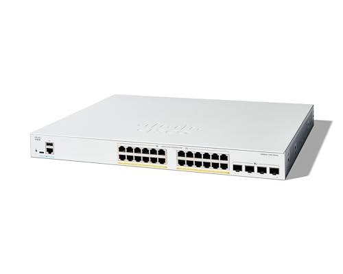 Image of Cisco Catalyst 1300-24FP-4X Managed Switch, 24 Port GE, Full PoE, 4x10GE SFP+, Limited Lifetime Protection (C1300-24FP-4X)