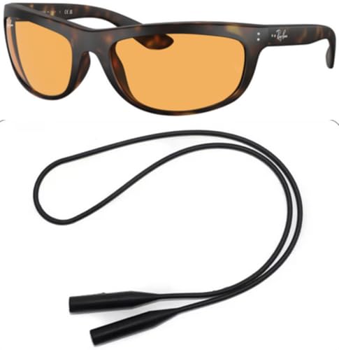 Ray-Ban RB4089 Sunglasses Bundle: RB 4089 BALORAMA 894/13 Matte Havana/Orange Crystal Standard and Universal Anti-slip Silicone Leash2