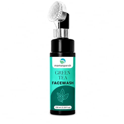 Image of Green Tea Face Wash with Silicone Brush Applicator | Deep Cleansing Face Wash for Oily & Combination Skin | Gentle Foaming Cleanser for Men & Women | Removes Dirt, Excess Oil & Impurities | 150 ml