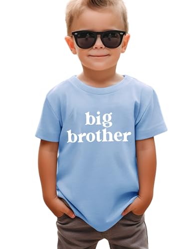 Image of SANIXJOO Big Brother Shirt Toddler Baby Boy Promoted to Big Brother Announcement Tshirt Kids Short Sleeve Clothes