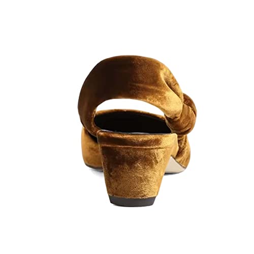 XYD Women Slingback Kitten Heel Square Closed Toe Pumps Low Heels Knotted Strap Girls Ladies Slip On Comfortable Dress Party Casual Shoes4