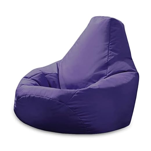Beautiful Beanbags - Adult Highback Beanbag Chair - Large Water-Resistant for Indoor and Outdoor Use - Lounge or Gaming Chair - Manufactured in UK (Purple)