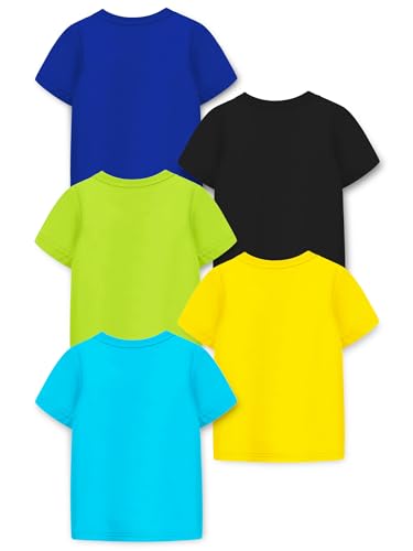 Image of Trampoline Boys Half Sleeves Regular Fit T-Shirt (Pack of 5) Multicolour
