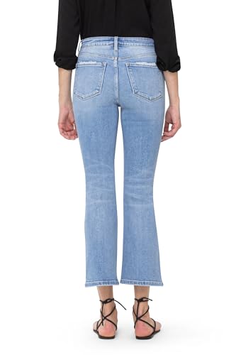 Flying Monkey, High Rise Crop Flare Jeans, Medium Blue3