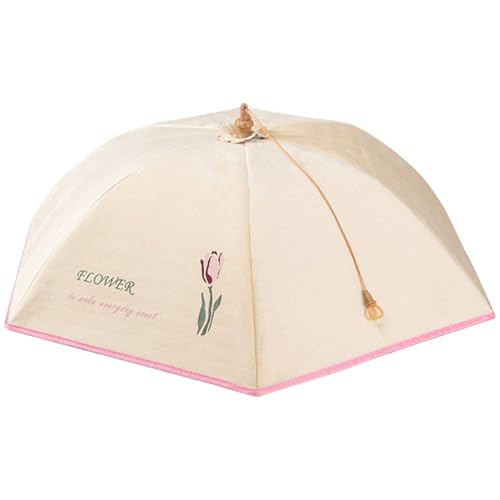 BIUDECO Tapa Aislante Plegable para Alimentos Color Amarillo Crema Protector Térmico para Mesa de Comedor y Cocina Funda Multiusos para Hogar y Exteriores Adecuado para Picnic y
