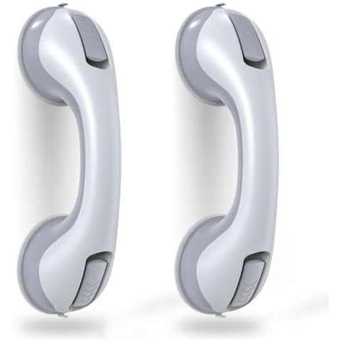 Shower Suction Handle - 12 Inch Support Grab Bars for Bathtub and Showers, Suction Shower Handles for Elderly, Ultra Grip Bath & Shower Grab Bars (2 Pack) Cover