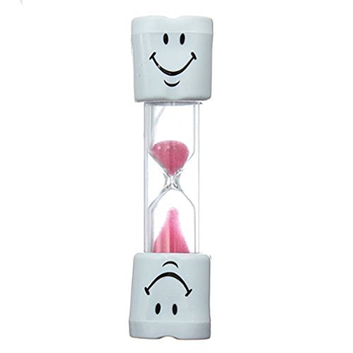 FEITONG 1 unids niños Temporizador de Cepillo de Dientes 3 Minutos Temporizador de Arena para cepillar los Dientes de los niños Smiley Reloj de Arena Mini Reloj de Arena por TheBigThumb, Rosa