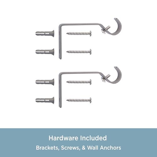 Kenney KN81685 Estrella Purple Sparkle Fluted Acrylic End Standard Decorative Juvy Window Curtain Rod, 28-48" Adjustable Length, Brushed Nickel Finish, 5/8" Diameter Steel Tube