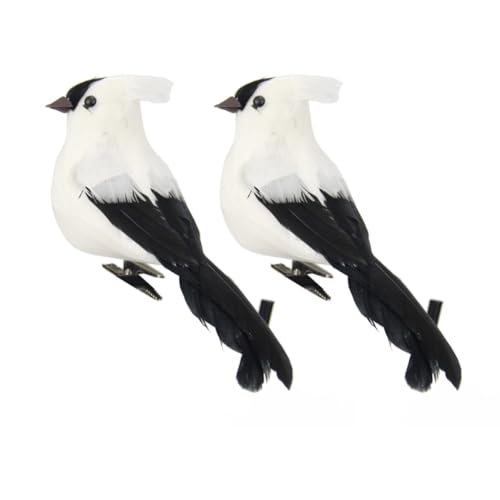 CANIGHT Adornos de Pájaros Artificiales Blancos 2 Piezas para Decoración de Bodas, Jardines y Celebraciones Temáticas al Aire Libre