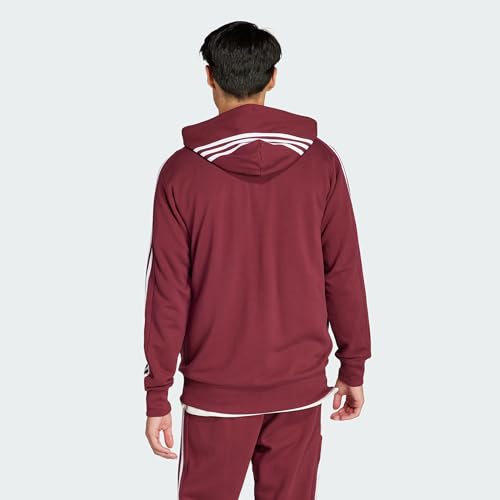 Image of adidas mens Essentials French Terry 3-stripes Full-zip Hoodie