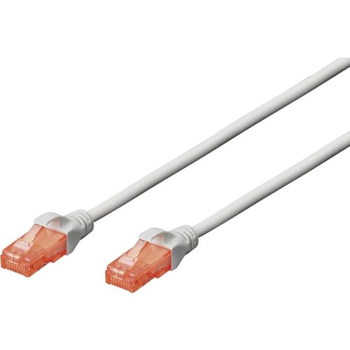DIGITUS Câble LAN Cat 6 - 10m - RJ45 Câble réseau - UTP non blindé - Compatible Cat-6A & Cat-5e - Gris