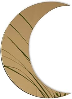 Crescent Moon Mirror - Wall Decor with Chic Boho Aesthetic for Urban Living Room Apartment Bedroom or Home - Durable Lightweight and Safe Acrylic - 13.25inch x 9.5inch