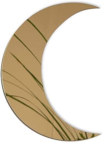 Crescent Moon Mirror - Wall Decor with Chic Boho Aesthetic for Urban Living Room Apartment Bedroom or Home - Durable Lightweight and Safe Acrylic - 13.25inch x 9.5inch