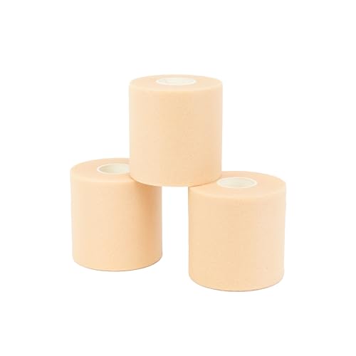 PRETAPE 7cm x 27m. Vendaje deportivo underwrap de espuma suave no adhesiva para acolchado. Marca Vendari (Beige)